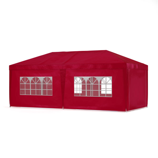 Gartenpavillon Partyzelt 6 x 3 x 2.7 m rot