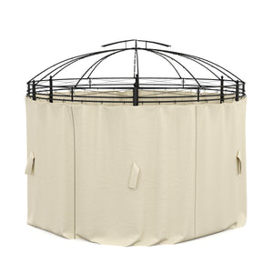 Seitenwände für Gartenpavillon LED rund beige 6 Stk.