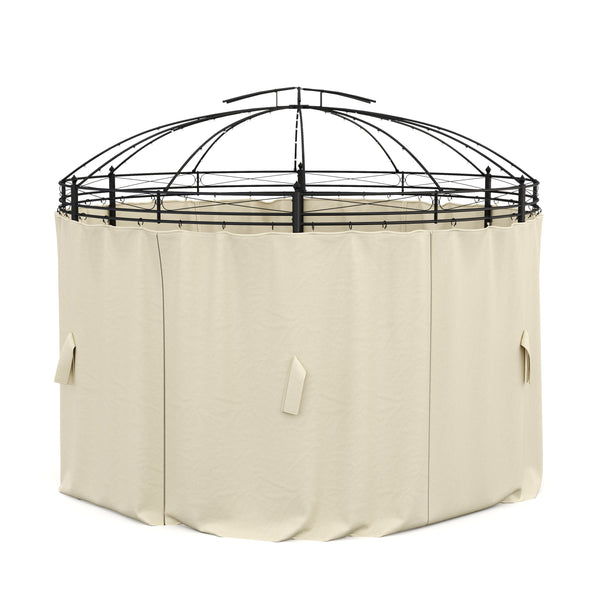 Seitenwände für Gartenpavillon LED rund beige 6 Stk.