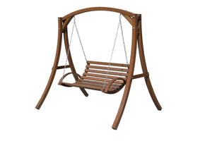 Hängeschaukel mit Gestell aus Holz