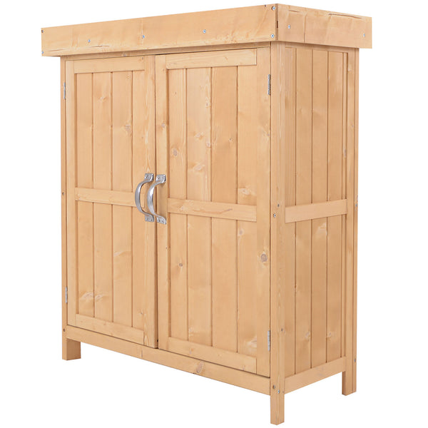Gartenschrank Doppeltür Tannenholz Natur 74x43x88cm
