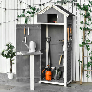 Gartenschrank Holz Gerätehaus mit Tür 78x52.5x182cm