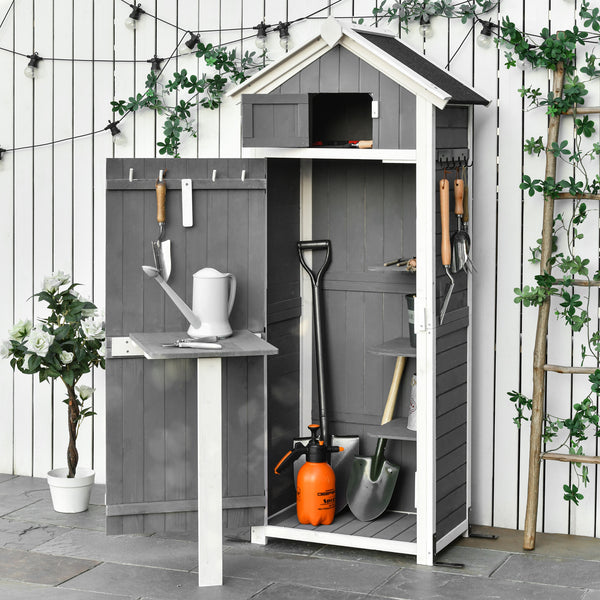 Gartenschrank Holz Gerätehaus mit Tür 78x52.5x182cm