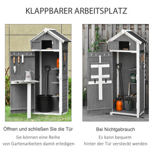 Gartenschrank Holz Gerätehaus mit Tür 78x52.5x182cm