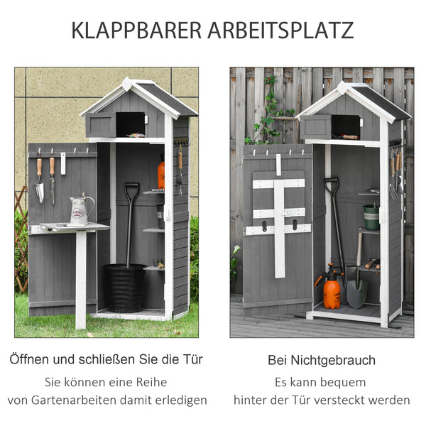 Gartenschrank Holz Gerätehaus mit Tür 78x52.5x182cm
