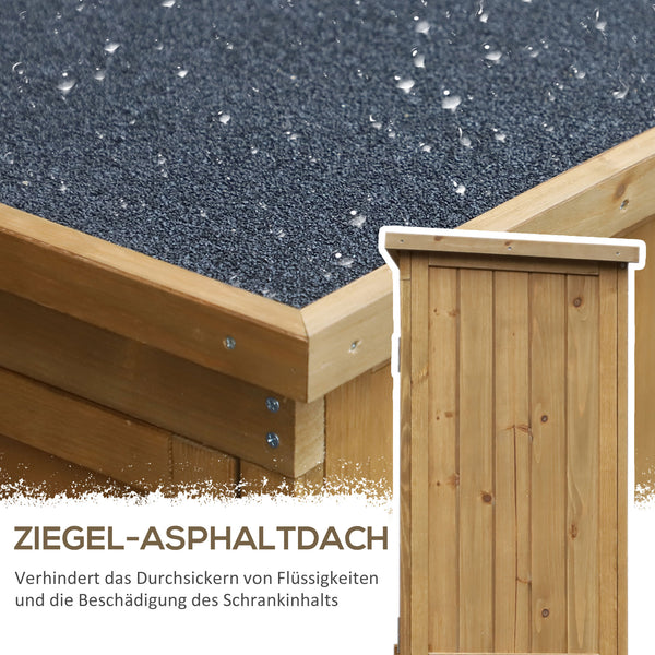 Gartenschrank Pultdach Lamellentüren Tannenholz 87x46.5x160cm