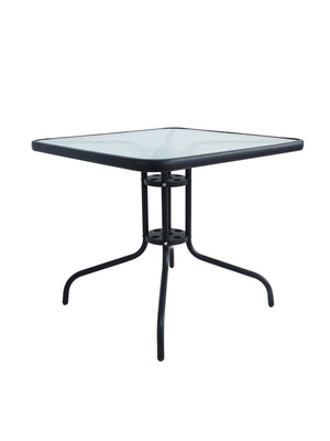 Garden furniture table and garden chairs black