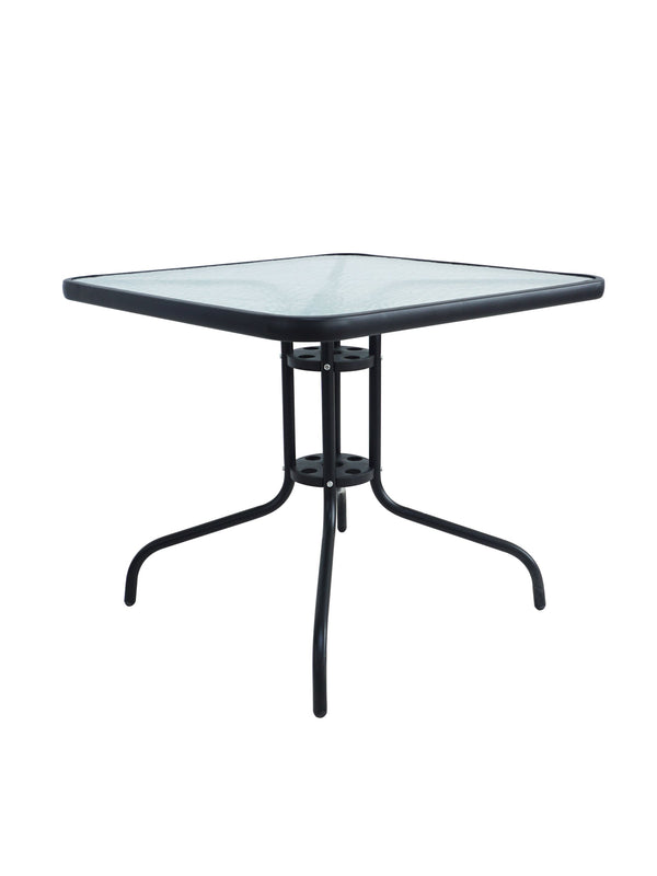 Garden furniture table and garden chairs black