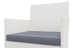 Gartenset Rattan MALIA weiss/grau