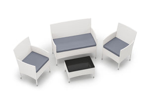 Gartenset Rattan MALIA weiss/grau