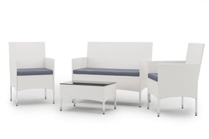 Gartenset Rattan MALIA weiss/grau