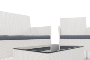 Gartenset Rattan MALIA weiss/grau