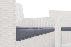 Gartenset Rattan MALIA weiss/grau