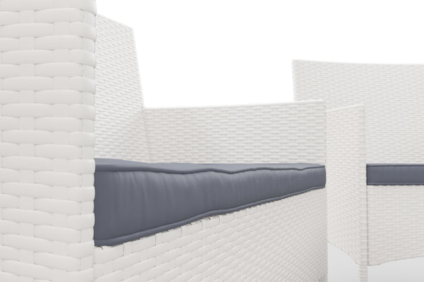 Gartenset Rattan MALIA weiss/grau
