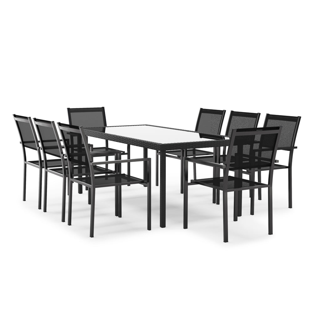 RIMINI garden set including 8 chairs 