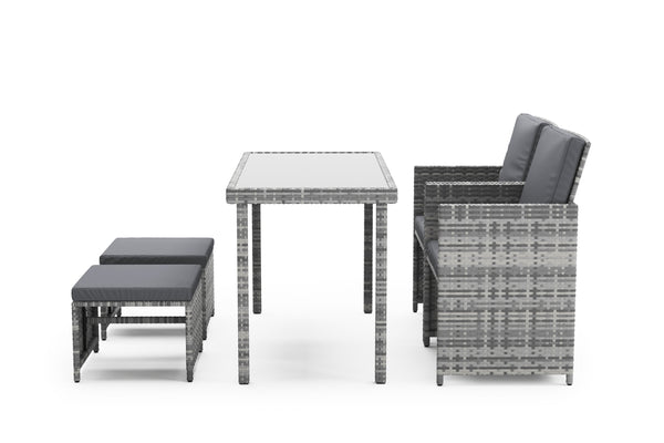 Gartenset Rattan BASTIA grau