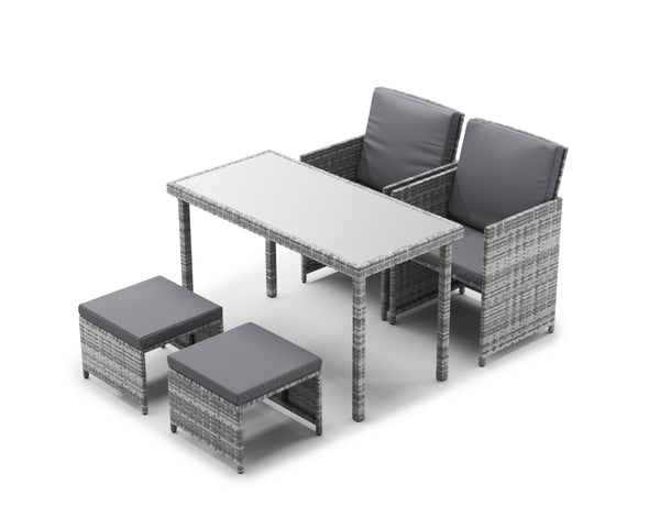 Gartenset Rattan BASTIA grau