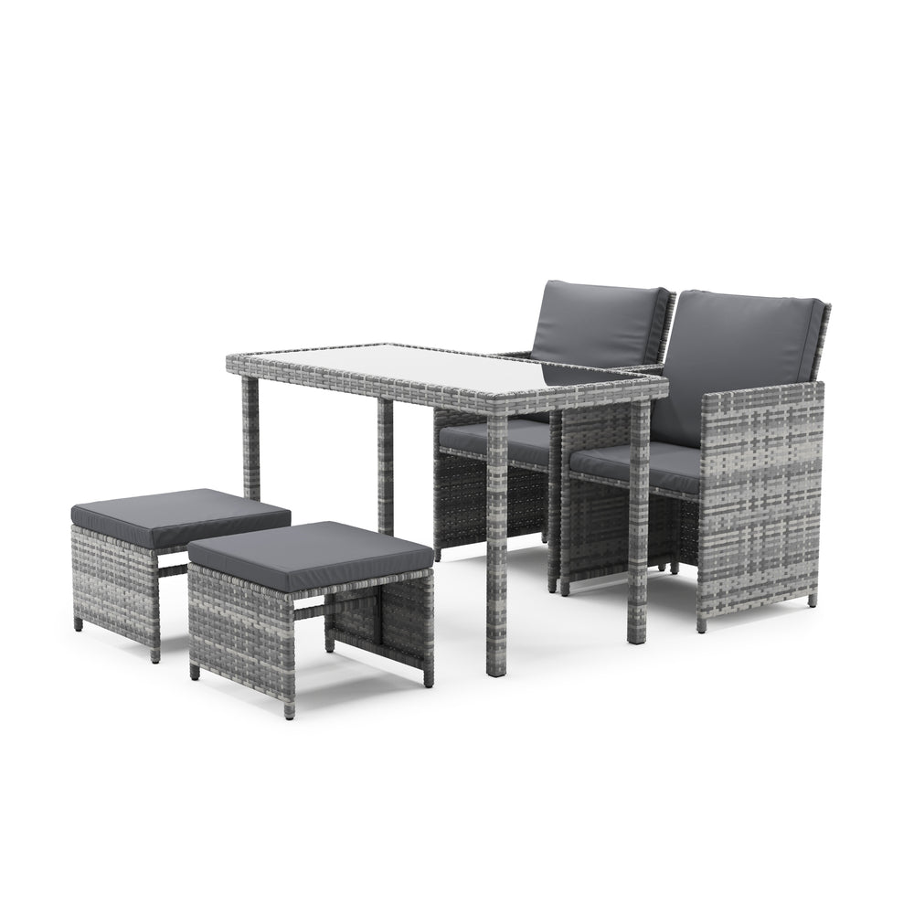 Salon de jardin en rotin BASTIA, gris
