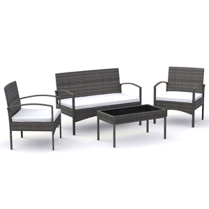 Gartenset CATANIA Rattan grau