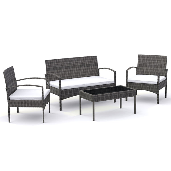 Gartenset CATANIA Rattan grau