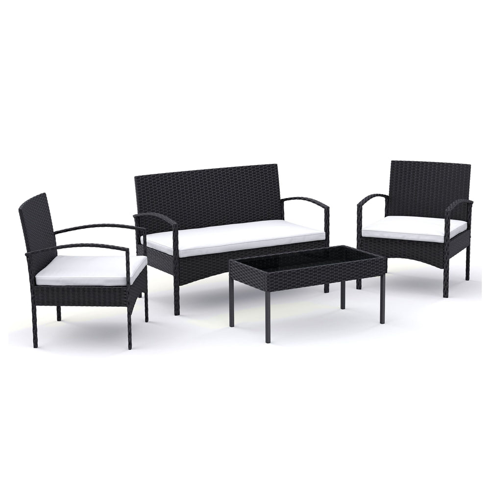 Ensemble de jardin CATANIA en rotin noir