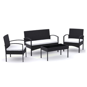 Gartenset CATANIA Rattan schwarz