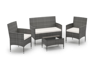 Gartenset MALIA Rattan grau
