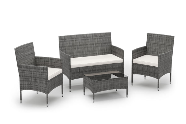 Gartenset MALIA Rattan grau