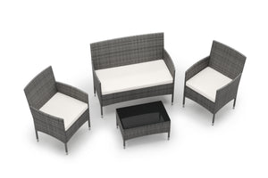 Gartenset MALIA Rattan grau
