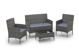 Gartenset Rattan MALIA grau/anthrazit