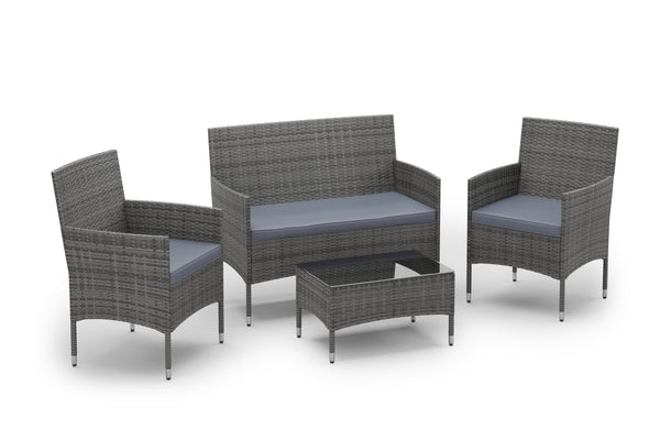 Gartenset Rattan MALIA grau/anthrazit