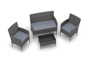 Gartenset Rattan MALIA grau/anthrazit