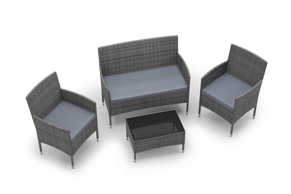 Gartenset Rattan MALIA grau/anthrazit