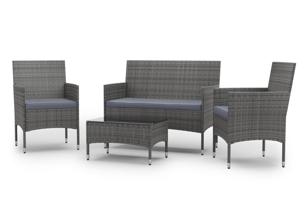 Gartenset Rattan MALIA grau/anthrazit