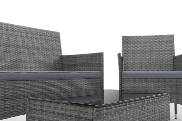 Gartenset Rattan MALIA grau/anthrazit