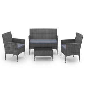 Gartenset Rattan MALIA grau/anthrazit