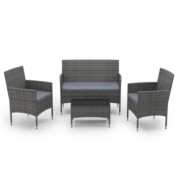 Gartenset Rattan MALIA grau/anthrazit