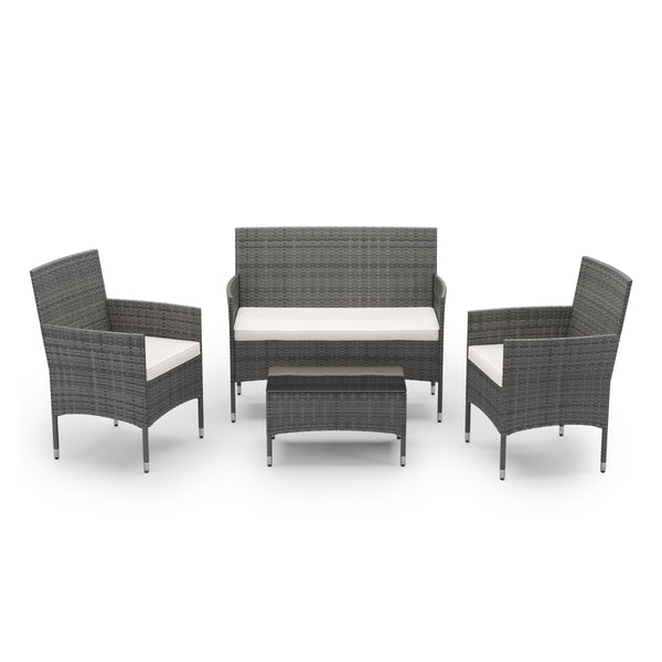 Gartenset MALIA Rattan grau