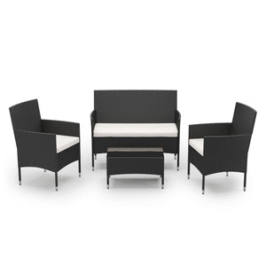 Gartenset MALIA Rattan schwarz