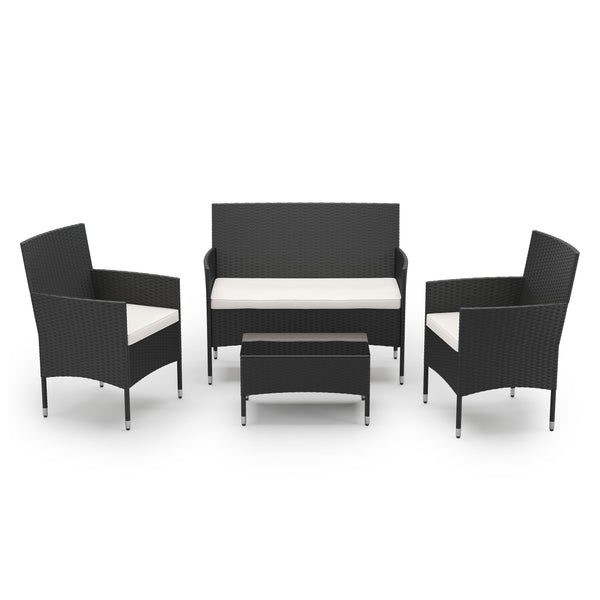Gartenset MALIA Rattan schwarz