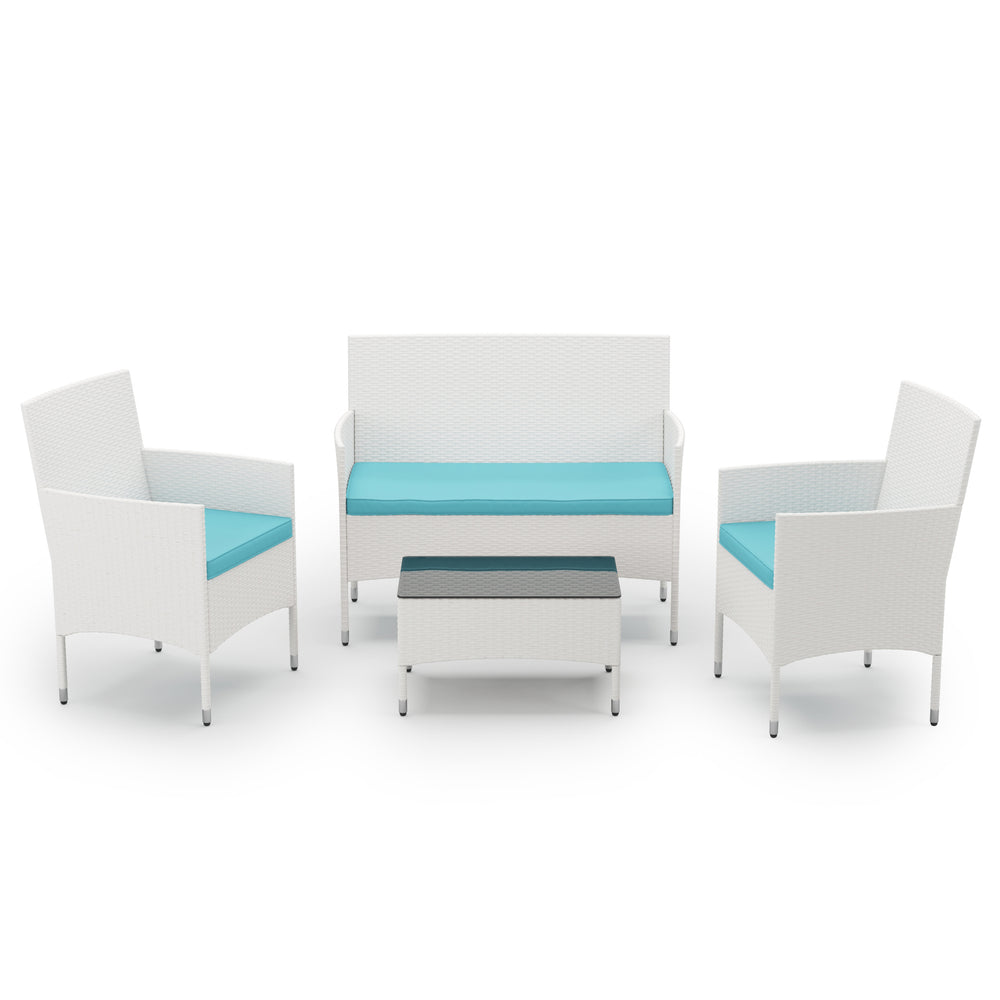 Ensemble de jardin MALIA en rotin blanc