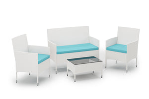 Gartenset Rattan MALIA weiss