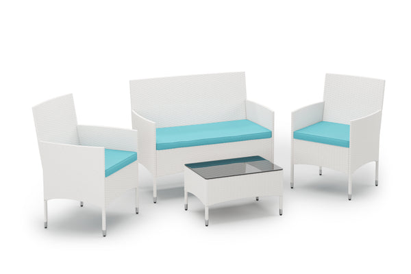 Gartenset Rattan MALIA weiss