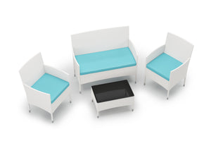 Gartenset Rattan MALIA weiss