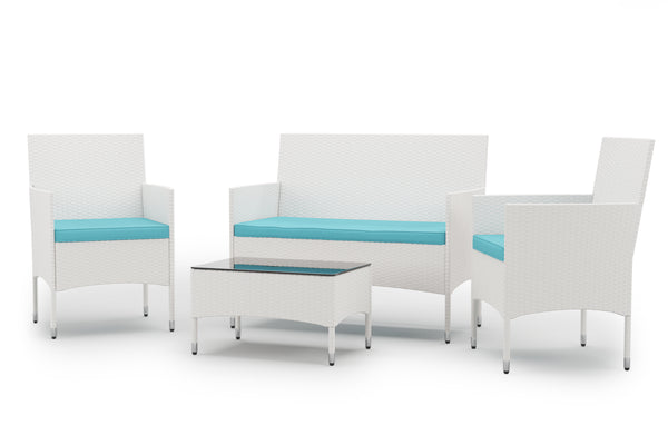 Gartenset Rattan MALIA weiss