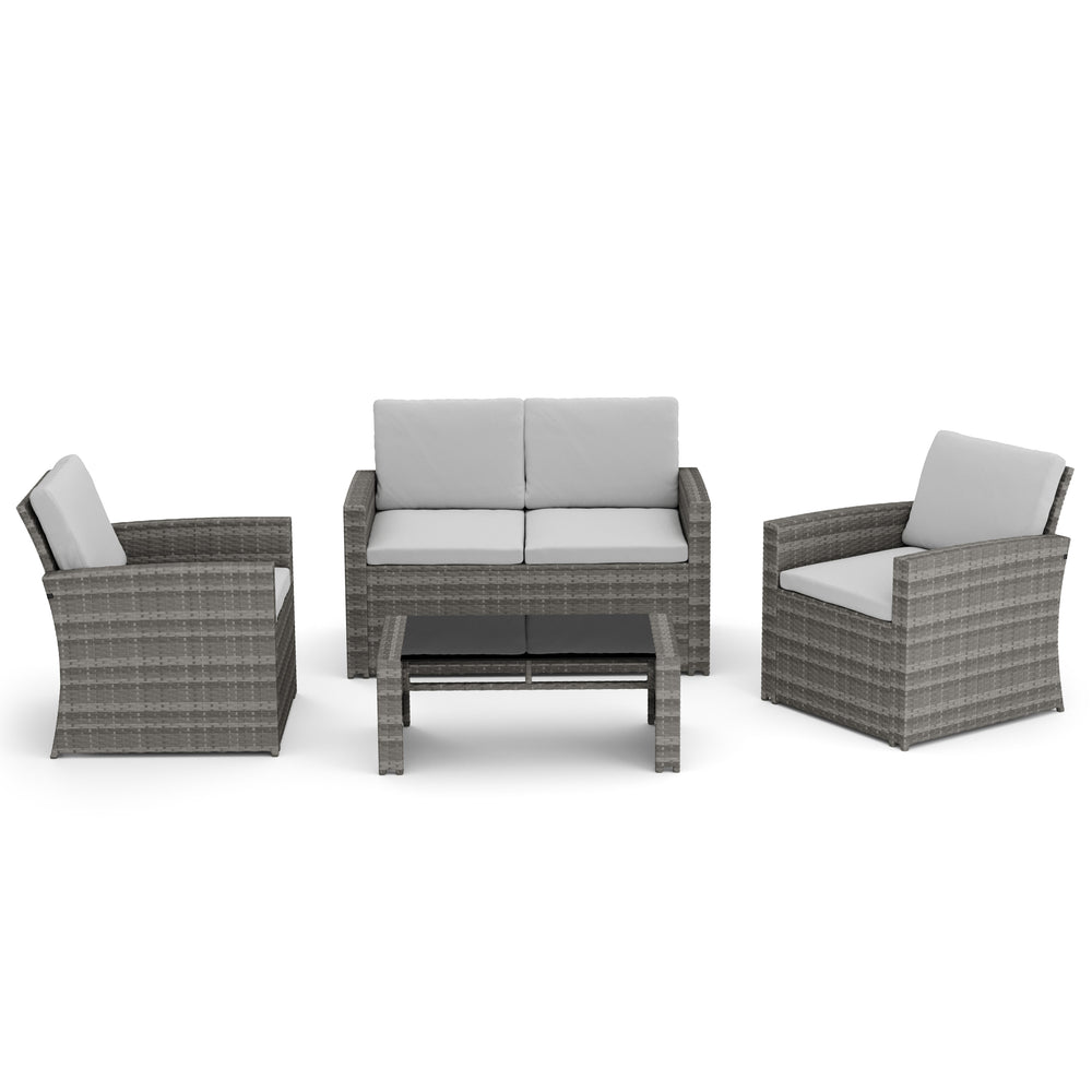 Ensemble de jardin en rotin MILENA, gris