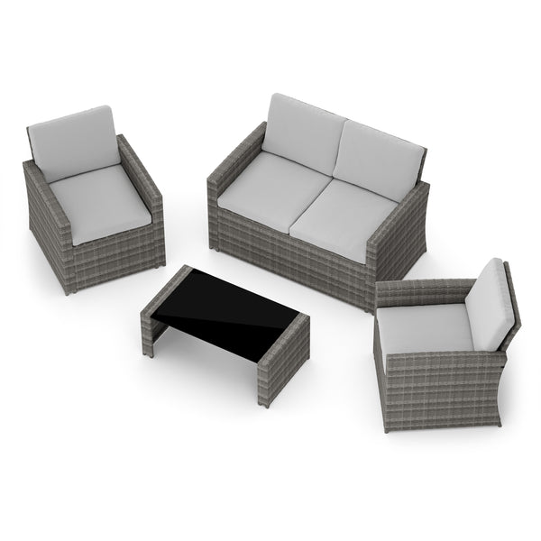 Gartenset Rattan MILENA grau
