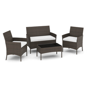 Gartenset Rattan MOLDE braun/beige