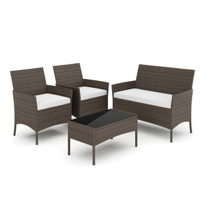 Gartenset Rattan MOLDE braun/beige