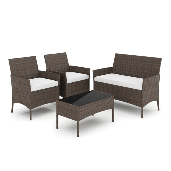 Gartenset Rattan MOLDE braun/beige